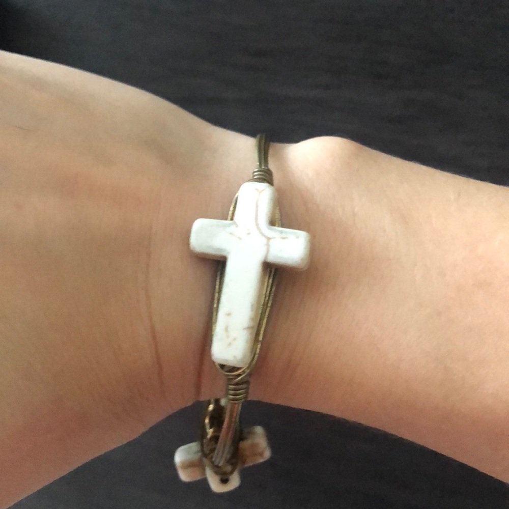 Bourbon and Bowties Cross Stone Bracelet